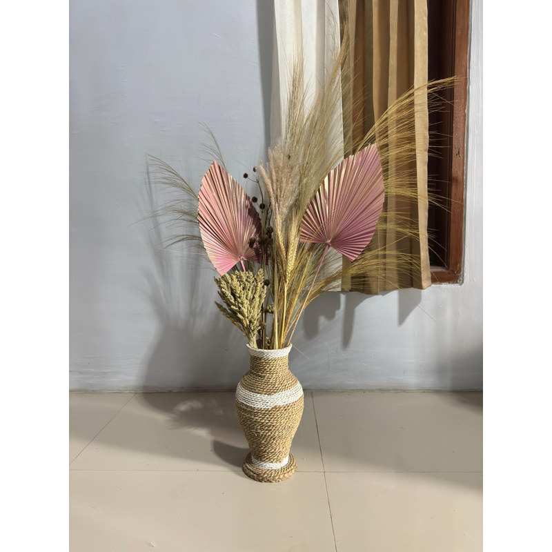 PAKET MURAH BUNGA KERING . BUNGA KERING MURAH. POT MENDONG MURAH. DAUN PALEM KERING. PAKET RAYUNG KE