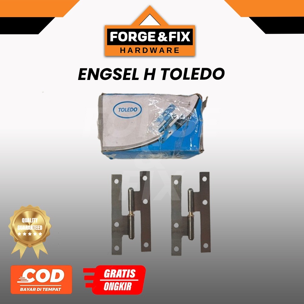 [12SET] TOLEDO Engsel H Chrome Tebal Pintu Jendela Copot Cabut Lepas Kiri Kanan  80x50 110x55 140x60