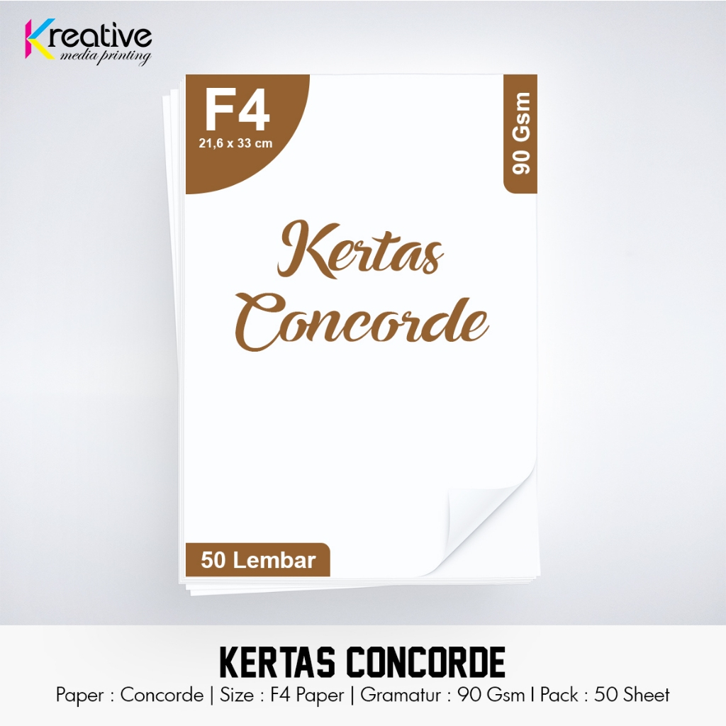 

Kertas Concorde (F4 / 90 gsm / 1 pack = 50 lbr)