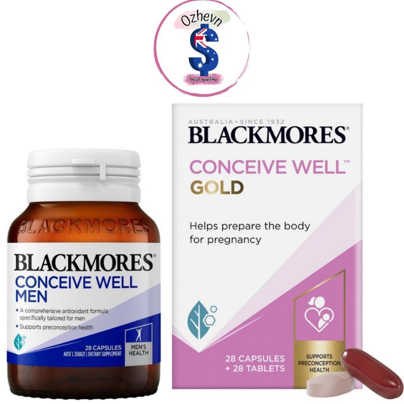 Blackmores Conceive Well Gold 28 Tablets & 28 Capsules / Blackmores Conceive Well Men 28 Tablets