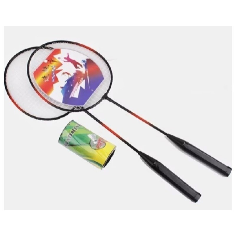 Barangunik2021 - Raket Badminton Bulutangkis 1 Set Isi 2 Plus Kok dan Cover Tas
