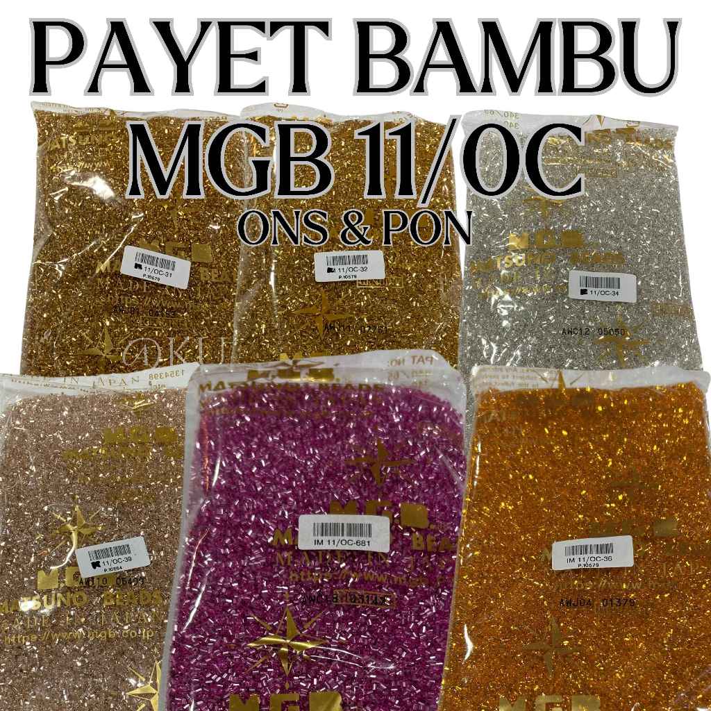 BAMBU 11/0C | 2,1 mm Mote Payet Manik MGB asli JEPANG per ONS & PON