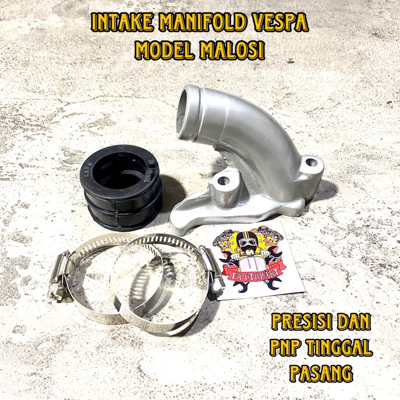 Intake Manipol Vespa Model Malossi Komplit Karet Dan Clamp