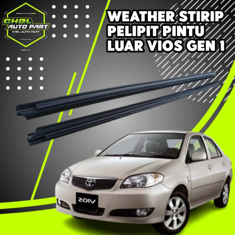 KARET PELIPIT KACA PINTU LUAR VIOS GEN 1 (HITAM)