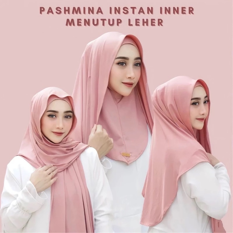 PASHMINA INSTAN TUTUP LEHER||PASMINA INNER TUTUP LEHER