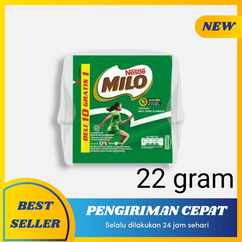 

MILO Munuman Energy isi 22 Gram jual satuan beli 10 Gratis 1