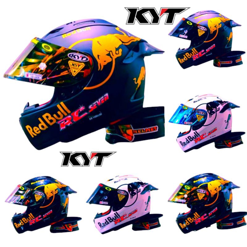 Helm KYT rc7 rc seven Black dof paket ganteng