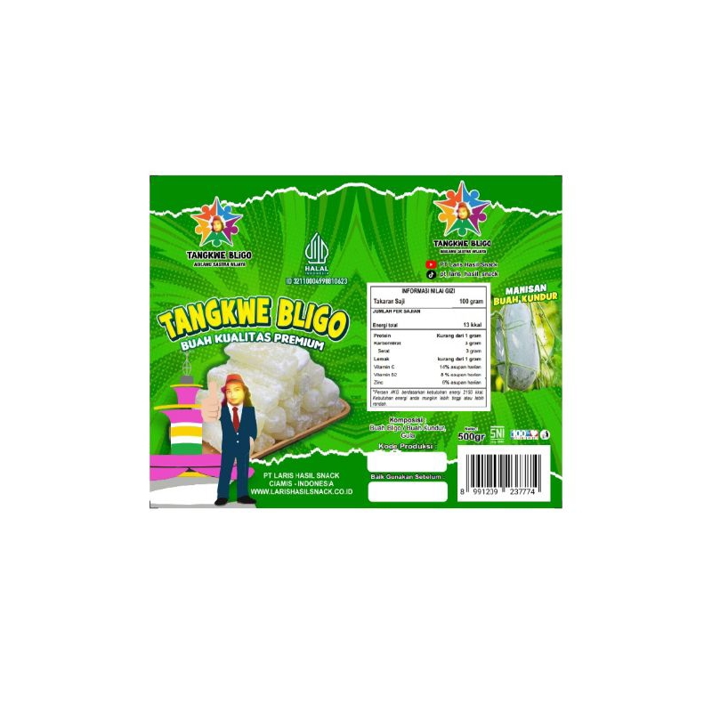 

TANGKWE BLIGO Agilang Sastra Wijaya | Manisan Kundur | Kemasan Standing Pouch Almunium Foil