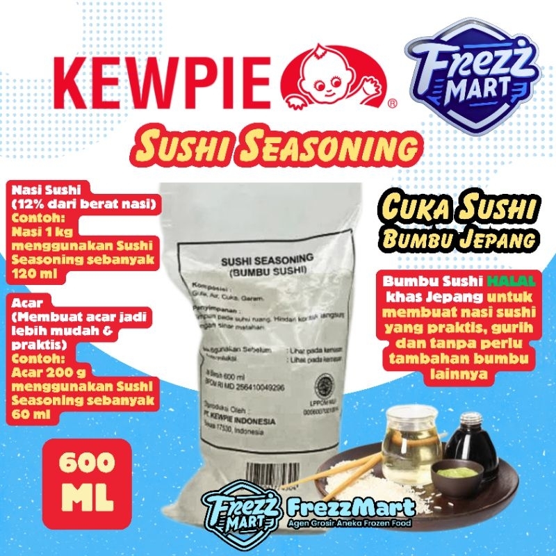 

Kewpie Sushi Seasoning 600ml Cuka Bumbu Cair Sushi Rice Vinegar Khas Jepang Kemasan Bantal Pouch.