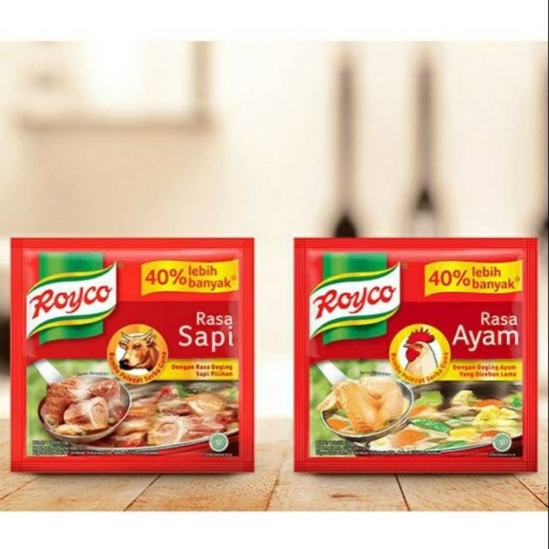 

Royco Bumbu Kaldu Ayam dan Sapi 8gr per renceng isi 12