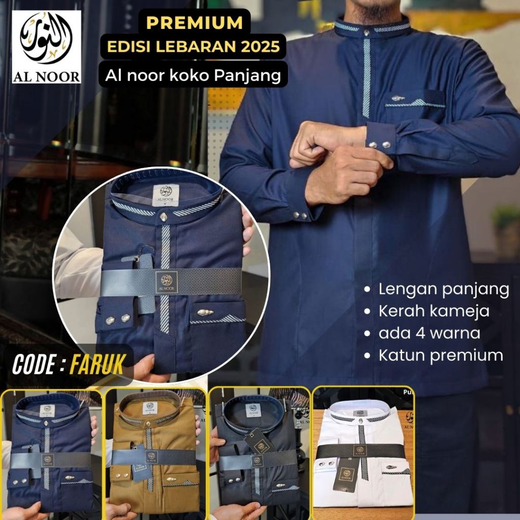 Koko Al Noor Kemeja Kemko Premium Panjang Faruq