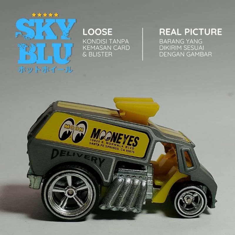 HOT WHEELS COOL ONE MOONEYES GREY BAN KARET BASE BESI LOOSE (SLICK DELIVERY)