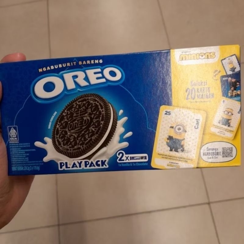 

Oreo Play Pack sandwich biskuit cream rasa 1 Vanila 1 Coklat