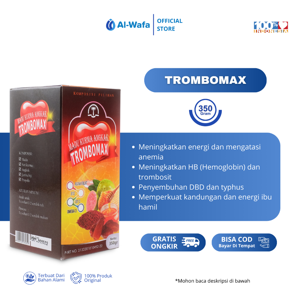 TROMBOMAX Madu Kurma Angkak Obat DBD