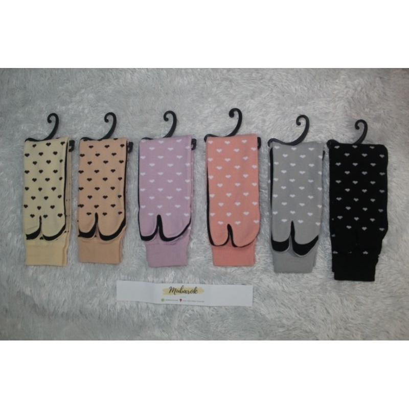Kaos Kaki Jempol Motif Hati Wanita Muslimah Bahan Nylon