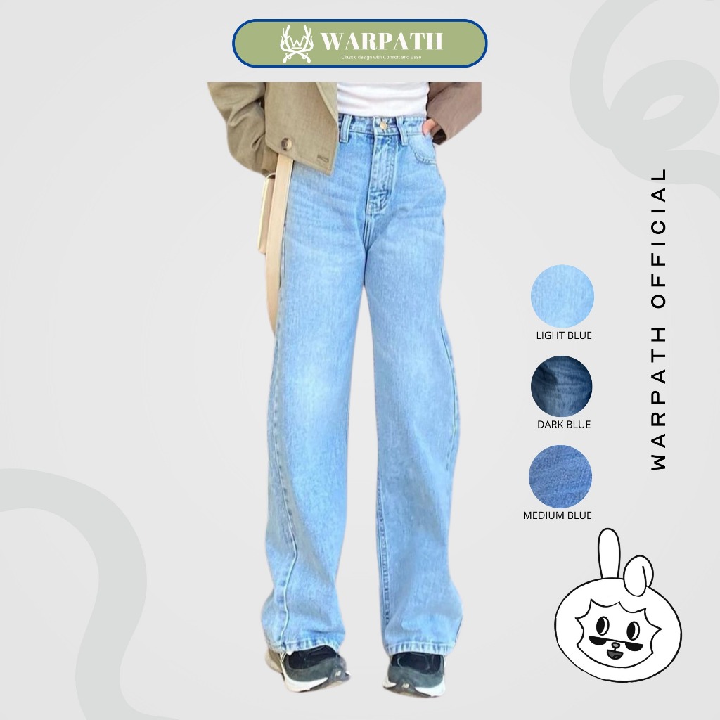 WARPATH -  Celana Jeans Highwaist Basic Kulot Jeans Coolgy Varian Celana Panjang Wanita Loose Jeans