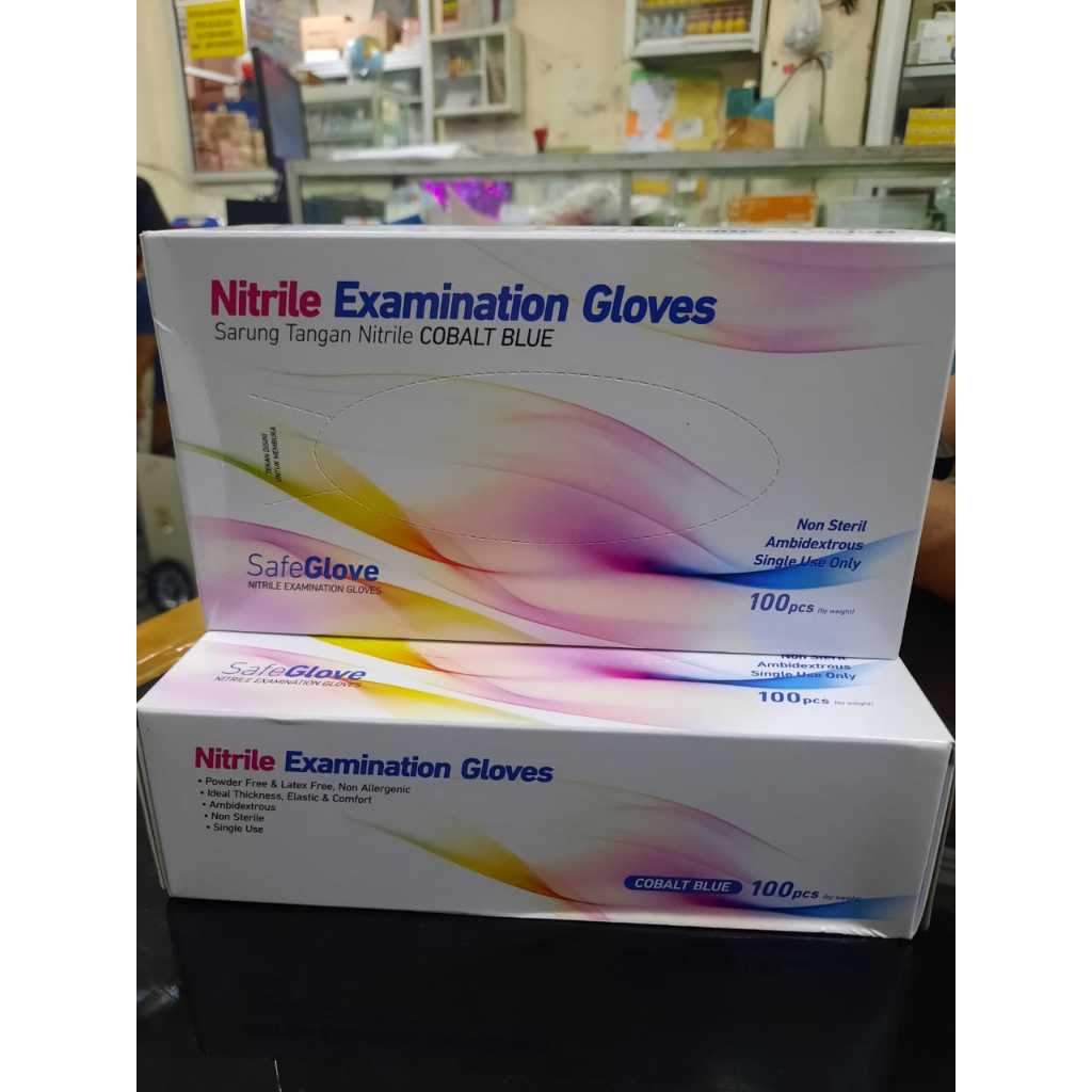 Sarung Tangan Nitrile Ocean Blue - SafeGlove Nitrile Examination Gloves