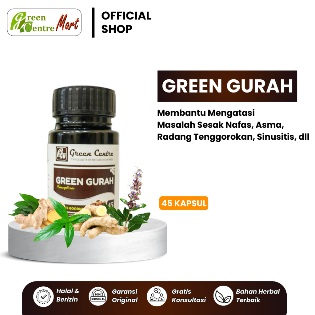 

obat herbal sesak nafas asma sakit radang tenggorokan sinusitis batuk kronis paru paru green gurah