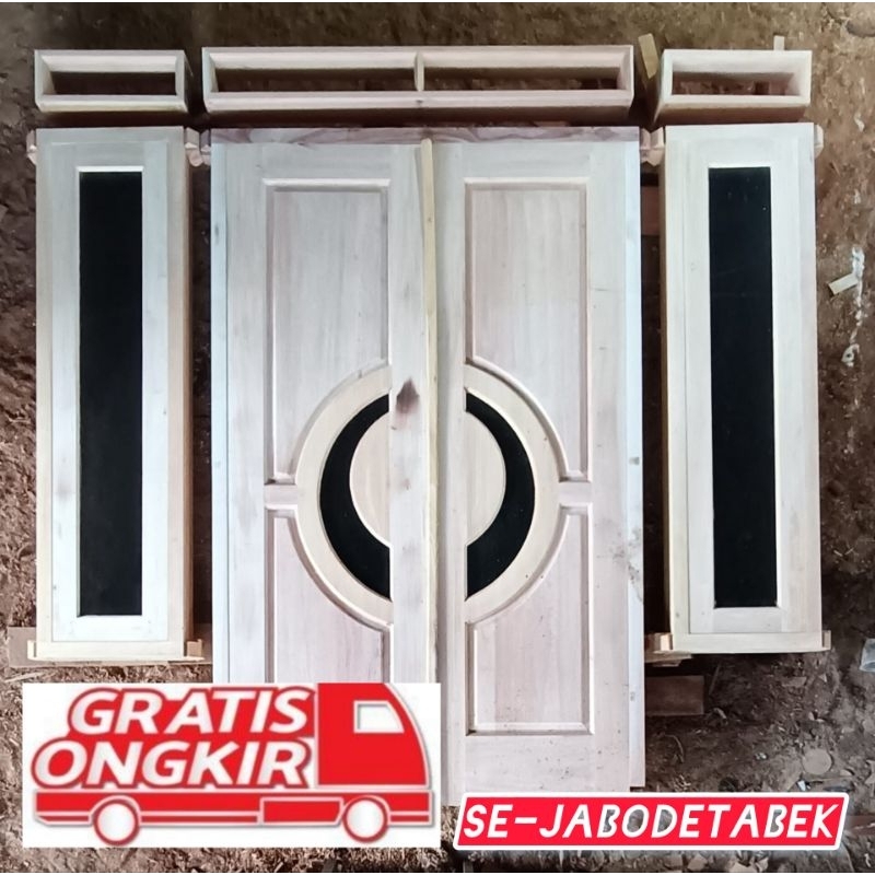 set pintu 2 dan 2 jendela dan kusen | pintu utama | pintu depan