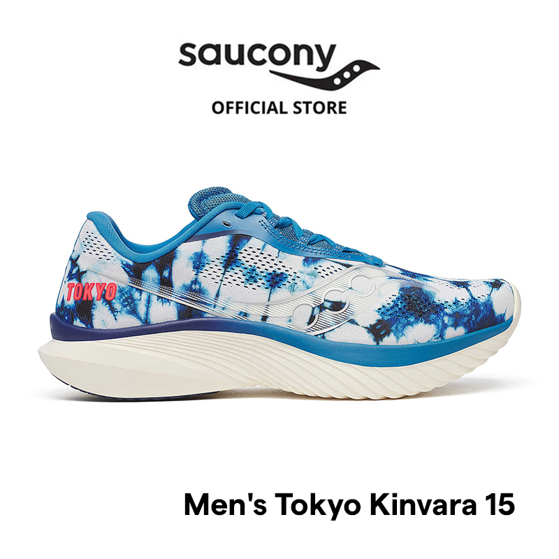 Sepatu Lari Pria SAUCONY Shoes Tokyo Kinvara 15 Men's - Indigo / Linen
