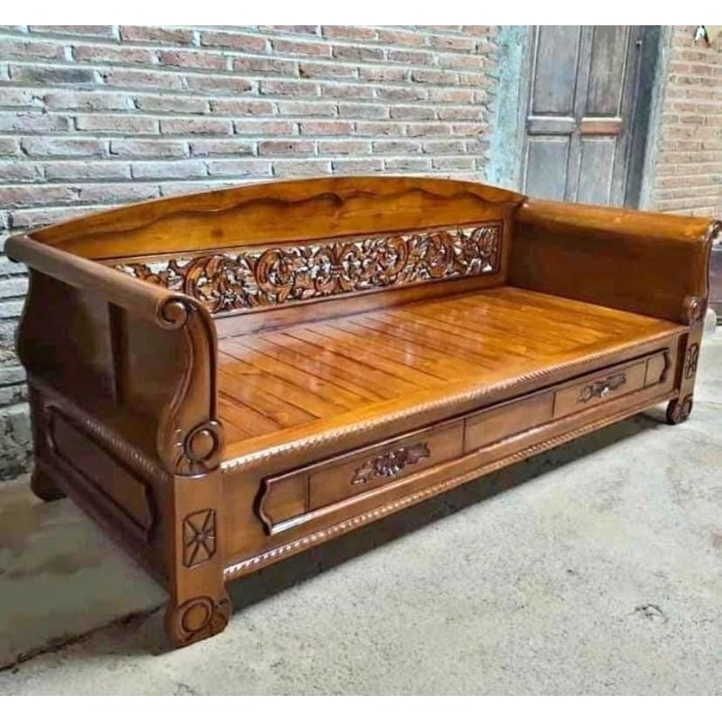 BANGKU BALE BALE BAGONG UKIR KAYU JATI TUA | BANGKU BALE BALE BAGONG BANGKU BALE BALE KLASIK BANGKU 