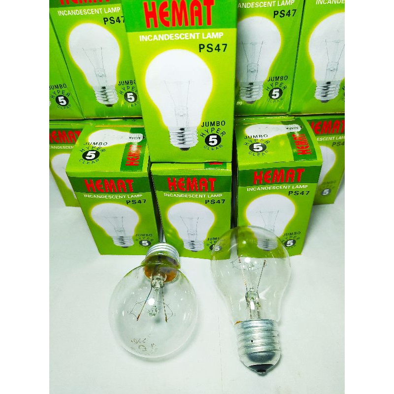 Lampu pijar hemat 5 W PS47 jumbo /dop kuning 5watt /lampu bohlam kuning 5 watt
