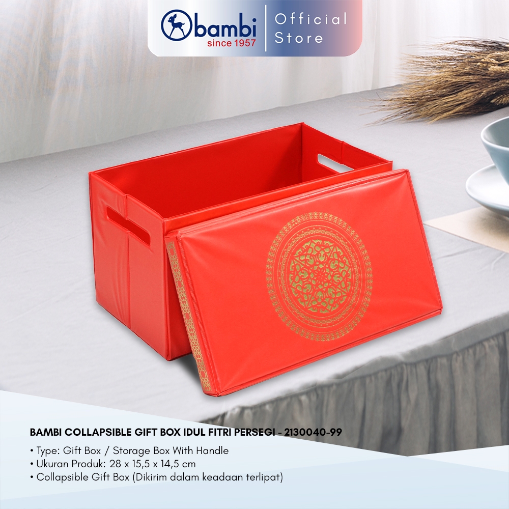 

Bambi Storage Box Kotak Edisi Idul Fitri Red Color Tipe Container Box With Collapsible Side Original
