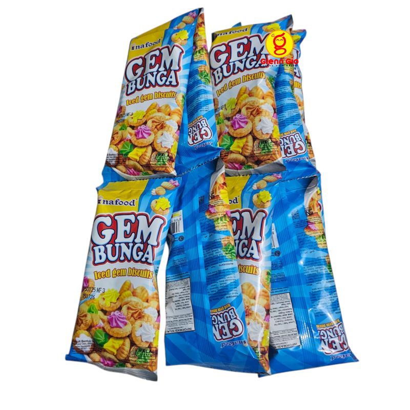 

Biskuit Gem Bunga Iced Gem Biscuits Inafood Renceng isi 10 pcs