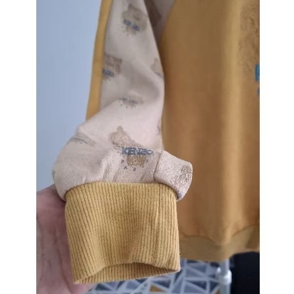 Atasan baju kaos suede kenzo lengan panjang