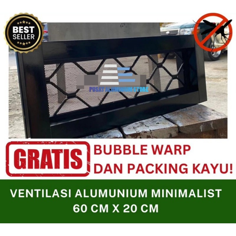 VENTILASI KAWAT NYAMUK ALUMUNIUM ANTI KARAT TRALIS ANTI KARAT 60CM X 20CM/VENTILASI KAWAT NYAMUK ALU