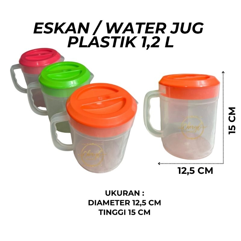 (1 PCS) TEKO AIR 1.2 L PLASTIK / ESKAN 1.2 L PLASTIK / WATER JUG PLASTIK 1,2 L / PLASTIK MURAH