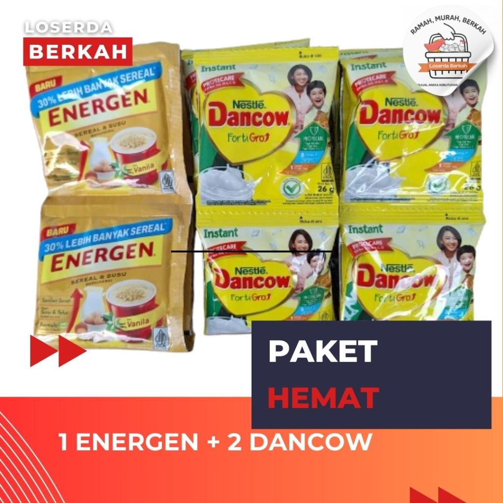 

[Paket Hemat 6] - 1 Energen Vanila + 2 Dancow Vanila (3x10) Sch