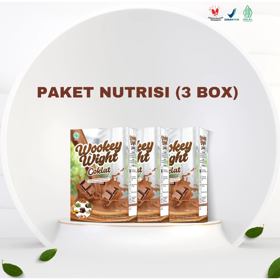 

TERBAIK!!! 3 BOX Wookey Weight - Susu Penambah Berat Badan Rasa Coklat Chocolate 3 Paket