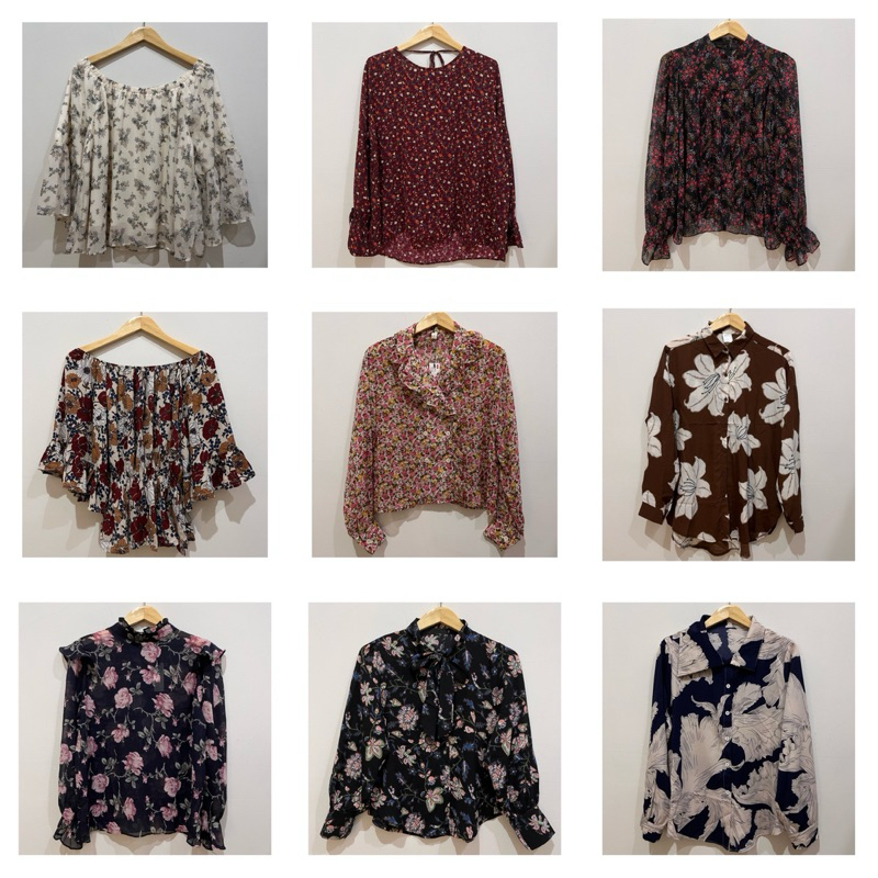 [PRELOVED] - GARDENIA BLOUSE | Atasan Branded Murah | Baju Wanita Motif Bunga | Korean Style | Vinta