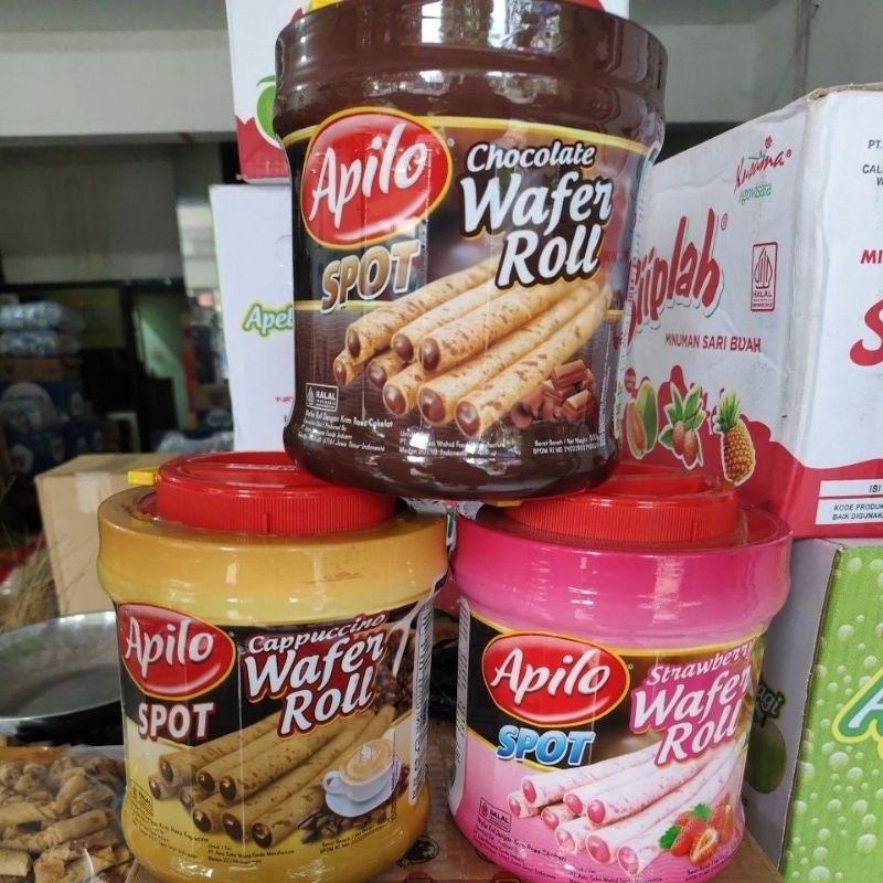 

Apilo Spot Wafer Roll Strawberry Chocolate coklat cappuccino 500g