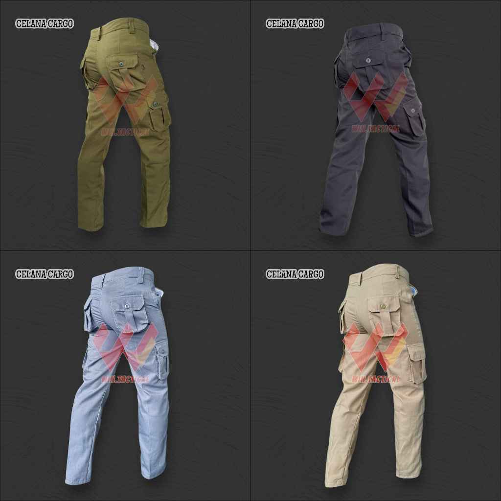 Celana Cargo Panjang Pria Anak tanggung , Dewasa dan Big Size 28-42 Model Elegan kantong Tempel Kemp