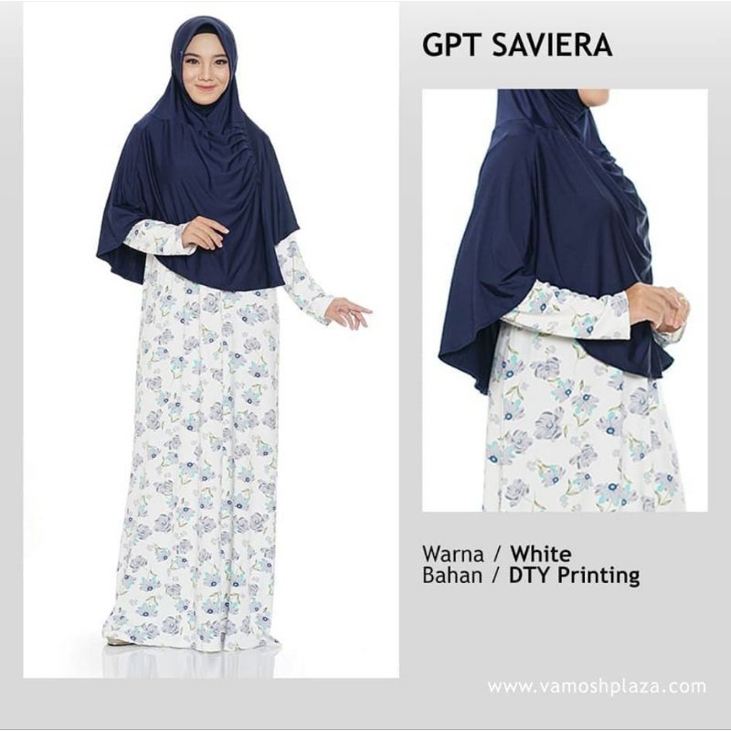 Vamosh GPT Gamis Payung Saviera White | Gamis Jersey Premium