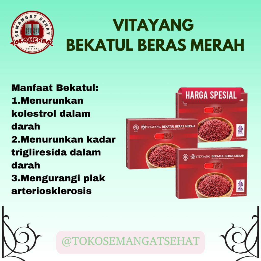 

3 Kotak Vitayang Bekatul Beras Merah Solusi Kolestrol