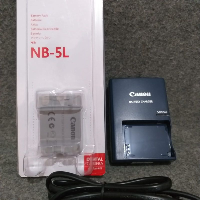 Charger + Baterai  Canon NB5L For Powershot SX200, SX210, SX220, SX230, SD970, SD990, IXUS90is