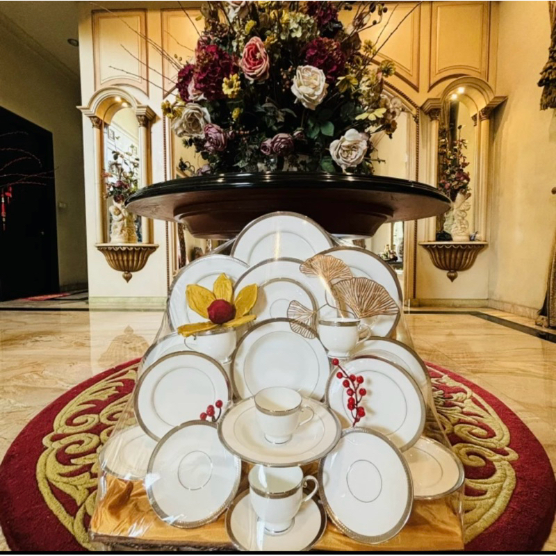 Hampers Parcel Dinner Set Narumi Pembroke Pearl Platinum Mewah Cantik