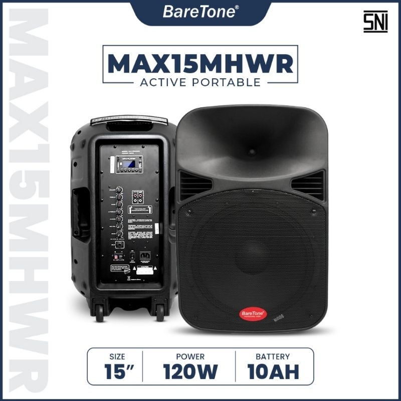 Speaker Portable Baretone MAX15MHWR 15inch Baretone MAX15MHWR Original