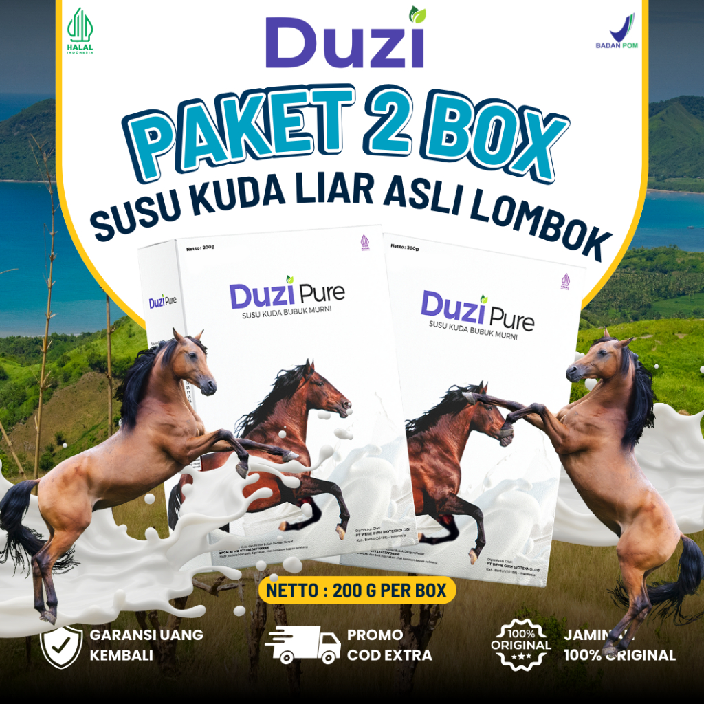 

Duzi Pure Susu Kuda Liar Lombok Alami Atasi Sendi Dan Tulang 2 BOX