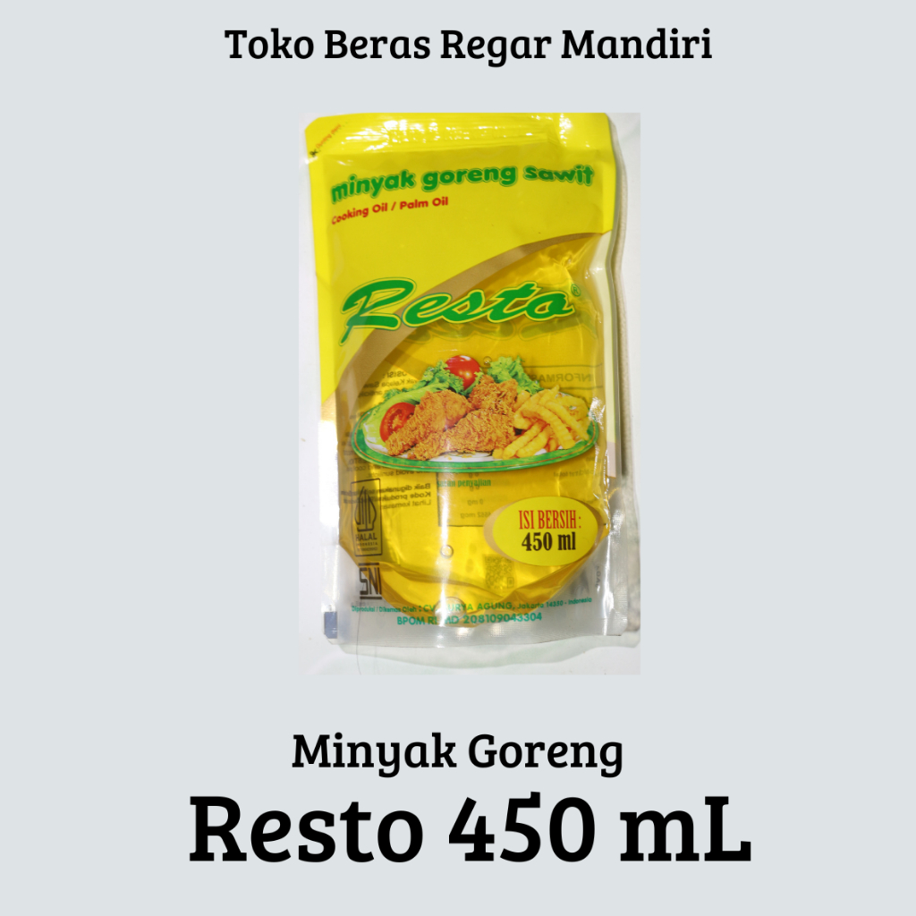 

Minyak Goreng Premium Resto 450 ml 1 Dus isi 24 pcs