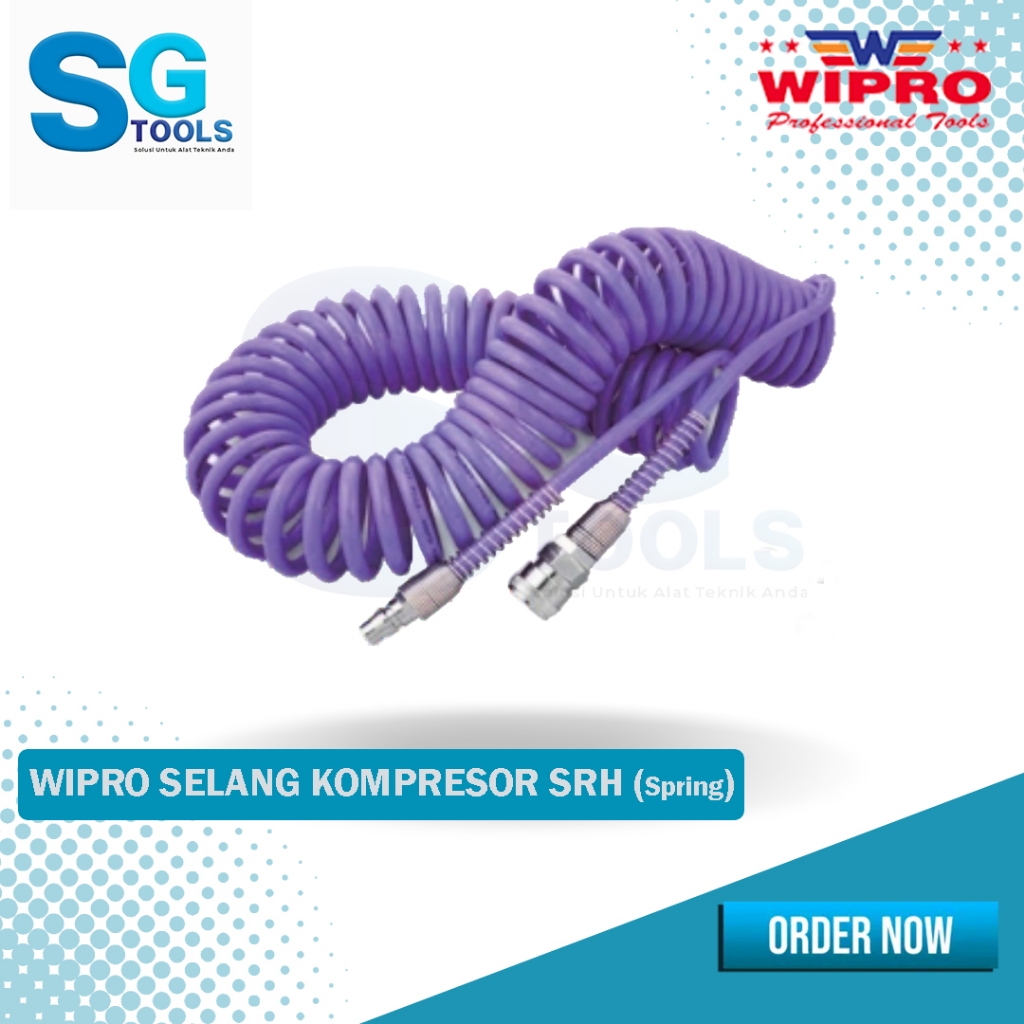 Wipro Selang kompresor recoil spring  ukuran  6m,9m,12m,15m  - selang PE recoil spring