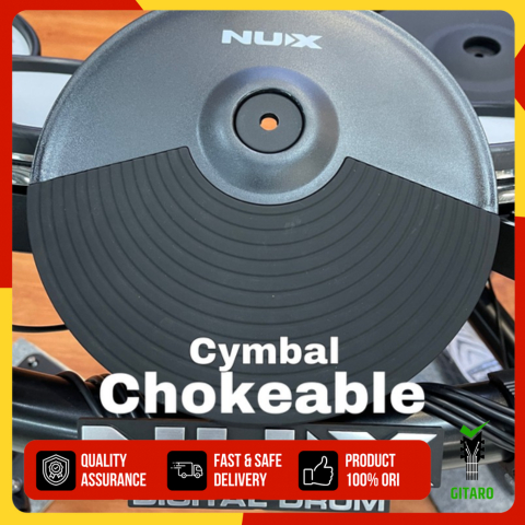 Cymbal Drum Elektrik NUX 10in Chokeable 3 Area untuk SEMUA MERK E DRUM