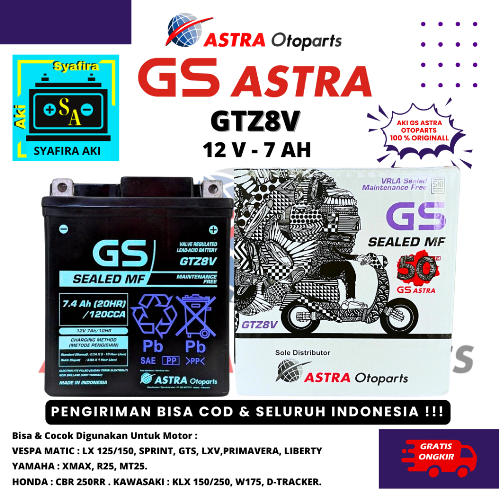 AKI YAMAHA R25, MT25 GS ASTRA GTZ8V /  YTZ8V MF