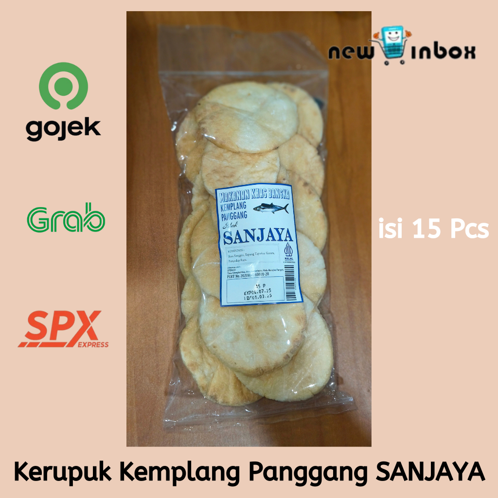 

Kerupuk Krupuk Khas Bangka Kemplang Panggang Sanjaya Ikan Tenggiri isi 15 Pcs Halal