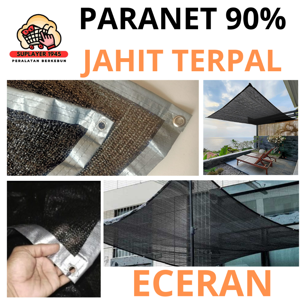 Paranet 90% LEBAR 1 METER ( Eceran ) Paranet Jahit Sisi dan Ring - JARING PARANET - ANTI UV