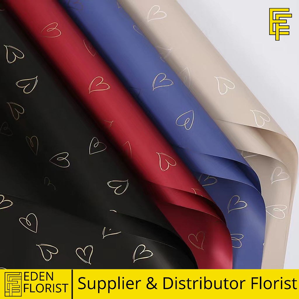 

20 LEMBAR Kertas Buket Love Korean Cellophane Dove Solid Wrapping Flower KB6130