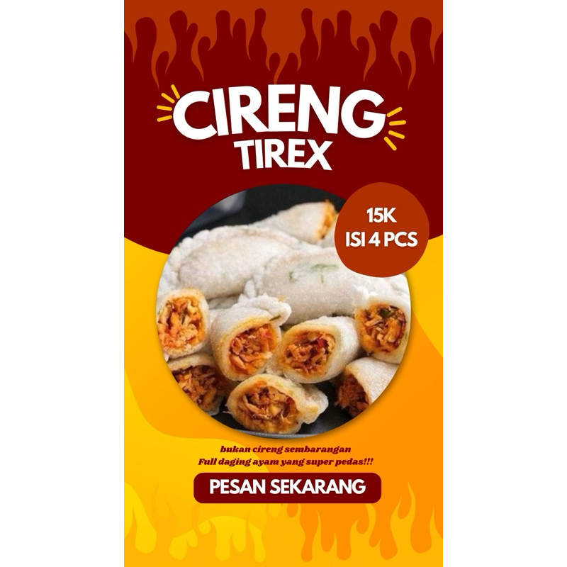 

CIRENG ISI TIREX (1 Pack Isi 4 Pcs) ayam cincang dan tulang rangu super pedasss